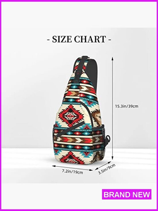 Geometric Tribal Sling Backpack Daypack Crossbody Chest Bag Lightweight Travel